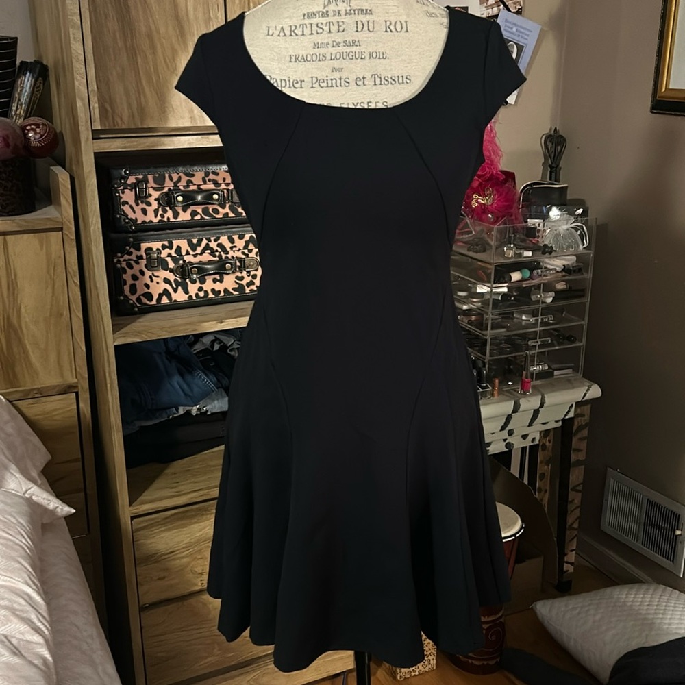 Ann Taylor Loft Black Fit and Flare Dress - 6 Petite - Picture 1 of 6